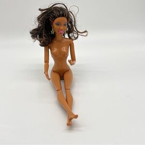 Barbie Articulated Joints Posable Brown Skin Fashion Doll Dark Brown Hair 2009